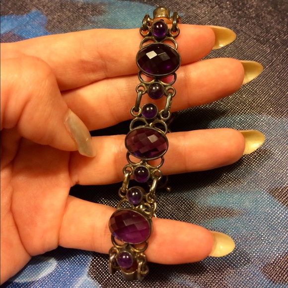 🍇Regal Purple Gem Bracelet Bar Closure - Picture 2 of 3